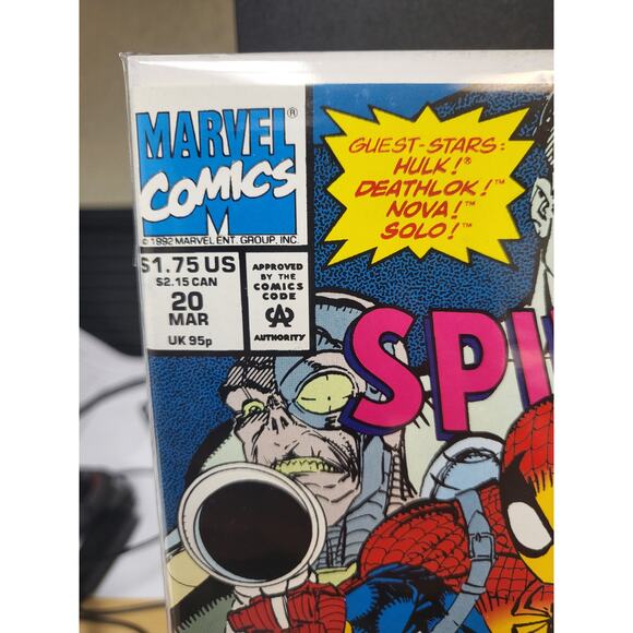 Spiderman #20 1992 Revenge of the Sinister Six pt 3 Marvel Comics Hulk Deathlok - Picture 2 of 5